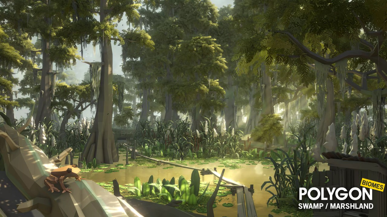 POLYGON Swamp Marshland - Nature Biomes - Low Poly 3D Art by Synty📱 - изображение 2